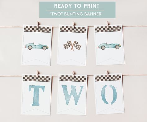 Race Car First Birthday, Racing Car Birthday, Race Car Party Decorations, Blue Race Car, Bike Birthday Parties, 2nd Birthday Party For Boys, August Baby, Race Car Birthday Party, 1st Birthday Banners