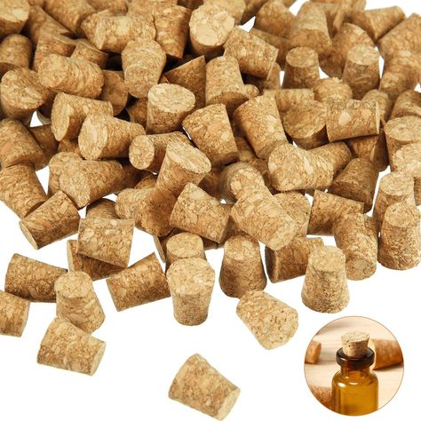 350 Pieces Small Cork Plugs Mini Glass Bottles Cork Tops Mini Cork Stoppers Tapered Cork Bottle Plugs for DIY Craft Projects (0.4 x 0.3 inches) (As an Amazon Associate I earn from qualifying purchases) Handmade Perfume, Wish Bottle, Cork Material, Mini Glass Bottles, Wine Cork Crafts, Colored Sand, Miniature Bottles, Bottle Corks, Cork Stoppers