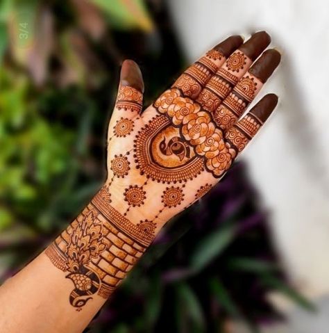 Gangour Mehndi Design, Artistic Mehendi, Peacock Mehndi, Peacock Mehndi Designs, Simple Mehendi, Full Mehndi, Mahendi Designs, Eid Mehndi, Moti Work