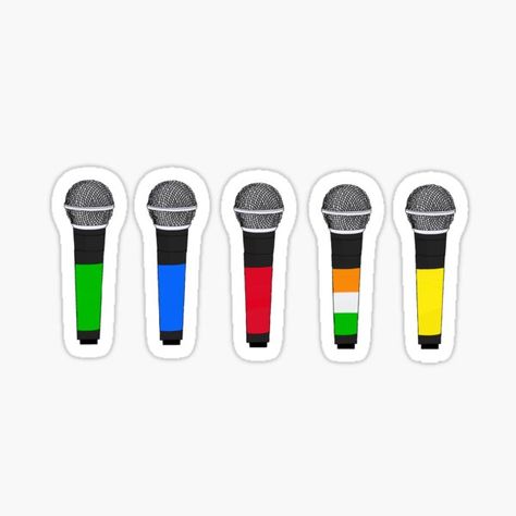 One Direction Mics, 1d Microphone Colors, One Direction Microphones Colors, 1d Microphones, One Direction Gift Ideas, One Direction Microphones, Louis Tomlinson Stickers, Microphone Drawing, One Direction Drawings