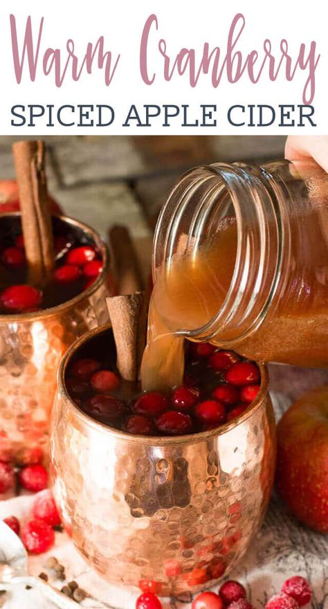 Spiced Cranberry Apple Cider {An Easy 15 Minute Hot Drink Recipe} Cranberry App, Spiced Cider Recipe, Cranberry Apple Cider, Cranberry Cider, Apple Cider Drink, Mulled Apple Cider, Cranberry Drinks, Cider Drinks, Hot Drinks Recipes