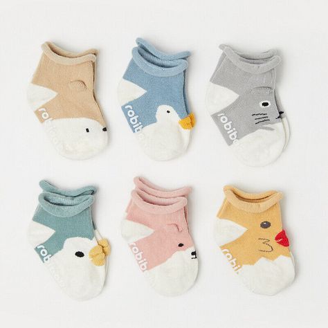 These are very cute cartoon designed socks.   Made of high quality Cotton material.   Very soft and comfortable. Anti Slip     Pattern: as the picture shown     Size: S (0-12 months) (about 9cm insole) M (12-36 months ) (about 11cm insole)       Color: As picture show       package included：   3 Pairs*Baby Socks Newborn Accessories, Ankle Sock, Toddler Socks, Sock Animals, Kids Slippers, Bodysuit Lingerie, Baby Shorts, Cute Socks, Baby Cartoon