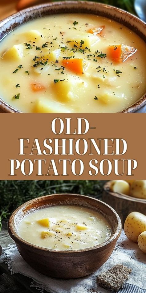 🥔🍲 Cozy up with a bowl of this Old-Fashioned Potato Soup! Creamy, hearty, and comforting, this classic recipe is perfect for cold nights. Made with simple ingredients like potatoes, butter, and cream, it’s a family favorite that’s easy to make and full of flavor. Pair it with crusty bread for the ultimate comfort meal. 😋❤️ #PotatoSoup #ComfortFood #HeartySoup #SoupRecipe #OldFashionedRecipe #CozyMeals #EasySoup #FamilyDinner #HomemadeSoup #WinterMeals Classic Potato Soup Recipe, Food For Cold Days, Old Fashioned Potato Soup, Homemade Potato Soup, Best Potato Soup, Slow Cooker Potato Soup, Ham And Potato Soup, Potato Soup Easy, Creamy Potato Soup