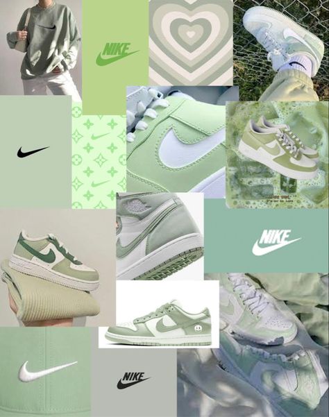 #nike #green #background #nikeairforce1 #nikesneakers #nikedunk #greennikebackground Nike Shoe Background, Green Nike Background, Green Jordan Wallpaper, Wallpaper Backgrounds Nike, Nike Vert, Nike Collage, College Background, Brown Nike Shoes, Nike Background