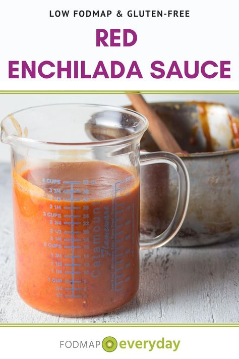 Fodmap Dips, Fodmap Sauces, Lowfod Map, Red Enchilada Sauce Recipe, Recipes Low Fodmap, Fodmap Dinner, Enchilada Sauce Recipe, Fod Map, Fodmap Recipes Dinner