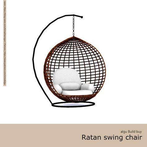 [algu] Ratan swing chair | ALGU on Patreon Sims 4 Egg Chair Cc, Sims 4 Hanging Chair Cc, Sims 4 Egg Chair, Sims 4 Chairs Cc, Sims 4 Hanging Chair, Ts4 Door Cc, Sims 4 Chair, Sims 4 Cc Chair, The Sims 4 Bed