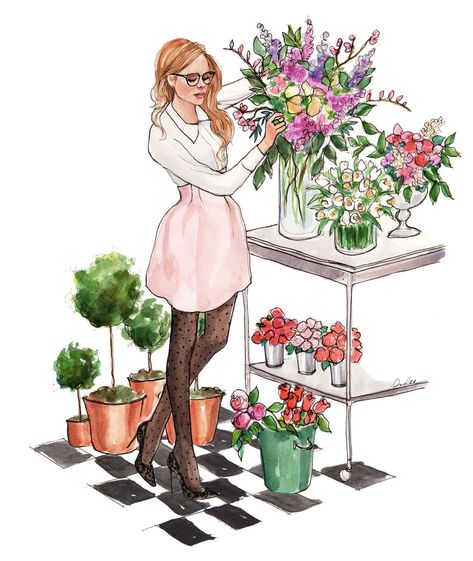 February 2015: The Tea Cup Smuggler – Inslee Fariss Inslee Haynes, Arranging Flowers, Heather Stillufsen, Calendar Girls, Art Calendar, Watercolour Art, Girls Style, Fashion Art Illustration, Dessin Adorable