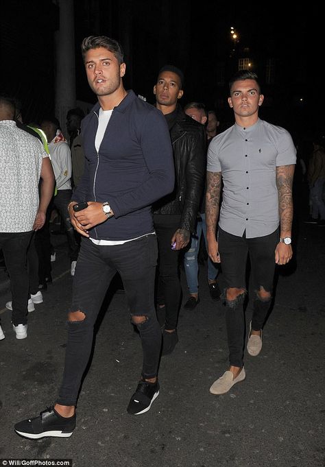 Still muggy: Mike Thalassitis was looking cool, calm and collected on his night out Mens Fashion Night Out Club, Guys Night Out Outfit, Club Outfits For Men Night, Young Men Outfits, Mike Thalassitis, Young Adult Fashion, Night Out Club, Cool Calm And Collected, Guys Night