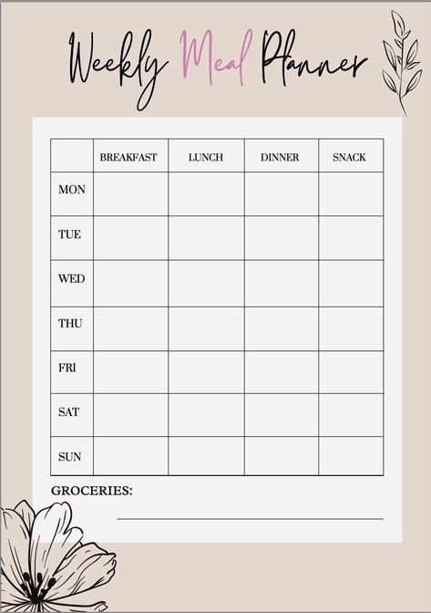 Excited to share the latest addition to my #etsy shop: Weekly Meal Planner, Downloadable Meal Planner, Printable Meal Planner, Meal Plan Template, Meal Plan, Daily Meal Planner, Instant Download https://etsy.me/44EU98f #beige #pink #mealplanner #weeklymealplanner Daily Meal Planner, Meal Planner Template, Meal Planning Template, Weekly Meal Planner, Health Goals, Breakfast Lunch Dinner, Daily Meals, Meals For The Week, Meal Planner