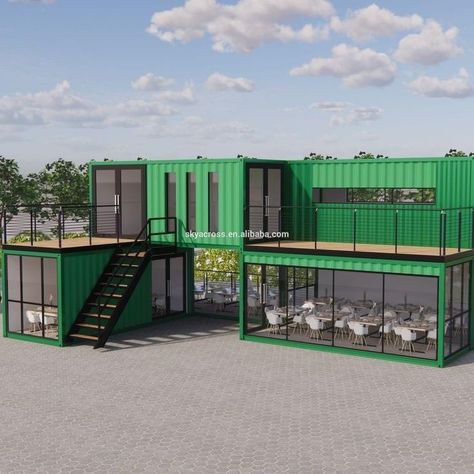 Shipping Container Coffee Shop, Coffee Shop House, Shipping Container Restaurant, Container Coffee Shop, 20ft Shipping Container, Shipping Container Office, Prefab Container Homes, Container Restaurant, Restaurant Plan