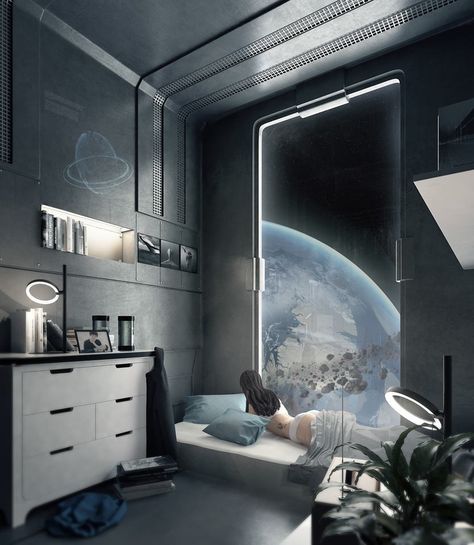 Futuristic Bedroom, Teknologi Futuristik, Spaceship Interior, Sci Fi Environment, Games Design, Futuristic Interior, 아파트 인테리어, Futuristic Art, Futuristic City