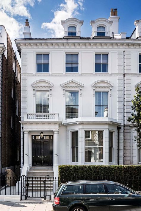 London House Exterior, London House Interior, Indigo Interior, Brownstone Homes, Townhouse Garden, Townhouse Exterior, Townhouse Interior, Luxury Architecture, London Interior Design