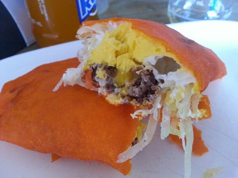 Naima's Vigan empanada. It has papaya, longanisa and egg. Vigan Empanada, Vigan, Filipino Food, Filipino Recipes, Papaya, Egg, Ethnic Recipes