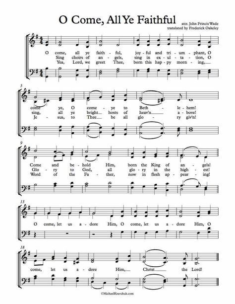 How Great Thou Art Sheet Music Free Printable, Catholic Hymns, O Come All Ye Faithful Sheet Music, Oh Come All Ye Faithful Sheet Music, Free Printable Hymns Sheet Music Old Rugged Cross, Christmas Piano Sheet Music, Christmas Concert Ideas, Angels We Have Heard On High Sheet Music, Best Classical Music