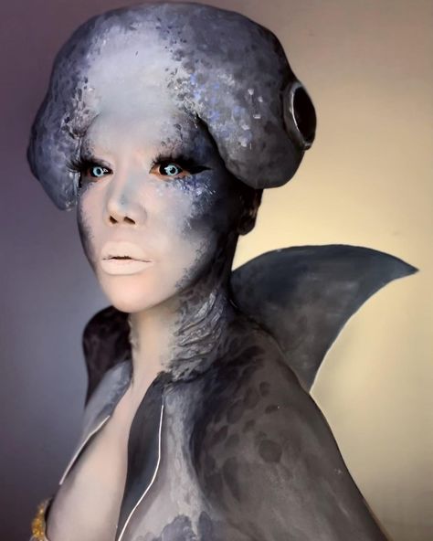 Shark Makeup Halloween, Shark Makeup, 2023 Themes, Shark Costume, Drag Make-up, Shark Costumes, Show Makeup, Witcher Art, Natural Hair Mask