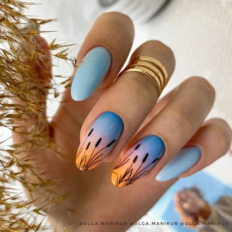 Classy Tropical Nails, Cosmic Nails, Beautiful Manicure, Summer Nails Almond, Summer Nails 2023, Subtle Nails, Nails 2023, Beach Nails, Hot Nails