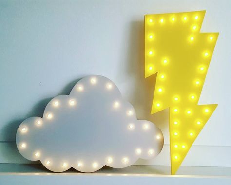 Mdf Ideas, Cloud Lamp, Lighting Bolt, Cloud Lights, Marquee Lights, Glass Terrarium, Big Boy Room, Room Makeover Inspiration, Baby Art