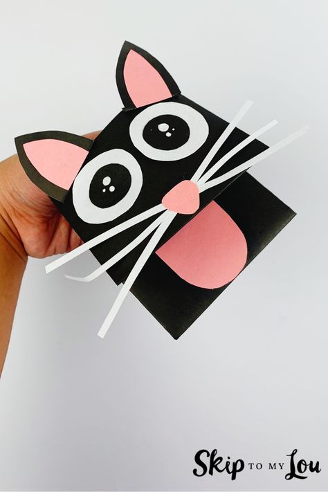 How to Make a Cat Puppet Easy Puppets For Kids To Make, Cat Crafts For Kids, Cat Crafts Preschool, Kitty Craft, Origami Pumpkin, Cat Puppet, Skip To My Lou, Kitty Crafts, Puppets For Kids