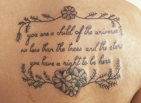 Desiderata Tattoo, Poem Tattoo, Tattoo Meaningful, Stick Poke Tattoo, Child Of The Universe, Tattoos For Women Half Sleeve, Buddhist Quotes, Poke Tattoo, Sleeve Tattoos For Women