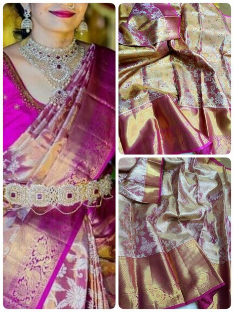 Jewellery With Saree, Family Matching Outfits Indian, Bridal Reception Saree, Meenakari Jewellery, Reception Sarees, Bridal Sarees South Indian, Silk Sarees Online Shopping, Indian Sari Dress, Pattu Saree Blouse Designs