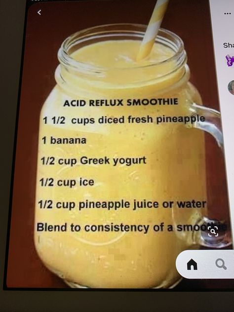 Pinapple Smoothie Recipes Healthy, Zero Calorie Foods List, Acid Reflux Smoothie, Blend Jet, Nutri Bullet, Free Smoothie Recipes, Acid Reflux Recipes, Fruit Smoothie Recipes Healthy, Juice Smoothies Recipes