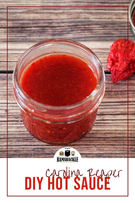 How to make your own homemade Hot Sauce. This recipe can be used for any peppers, but we start with the world’s hottest pepper, the Carolina Reaper. Get the details and spice up your recipes with this simple and easy hot sauce recipe you can make at home! #h Carolina Reaper Recipe, Carolina Reaper Hot Sauce Recipe, Easy Hot Sauce, Reaper Hot Sauce, Ghost Pepper Hot Sauce, Hot Pepper Recipes, Hot Sauce Recipe, Pepper Sauce Recipe, Pantry Recipes