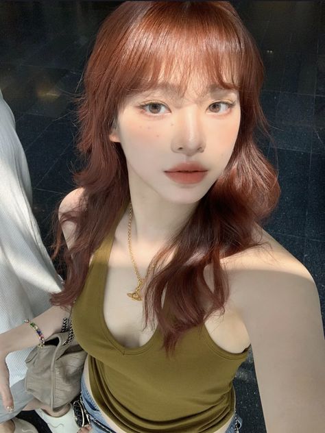 Korean Hair Color, Hairstyles For Layered Hair, Pretty Hair Color, Haircuts Straight Hair, Hair Dye Colors, Hair Reference, Hair Inspiration Color, Hair Inspo Color, Ginger Hair