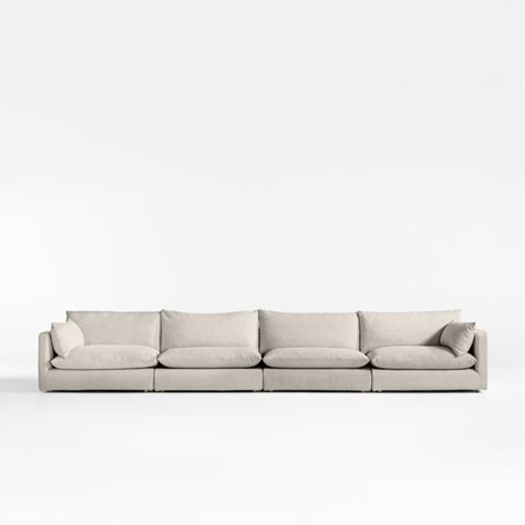 Unwind 4-Piece Slipcovered Sectional | Crate & Barrel Slipcovered Sectional Sofa, Sectional Sofa Slipcovers, Slipcovered Sectional, Sectional Couches, Sectional Slipcover, Sofa Review, Sectional Sofa Couch, Sectional Sofas, Forest House