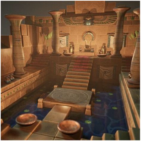 Ancient Egypt Aesthetic, Egyptian Home Decor, Ancient Egyptian Architecture, Egypt Concept Art, Stylized Art, Egyptian Temple, Art Alevel, Egyptian Pyramids, Throne Room