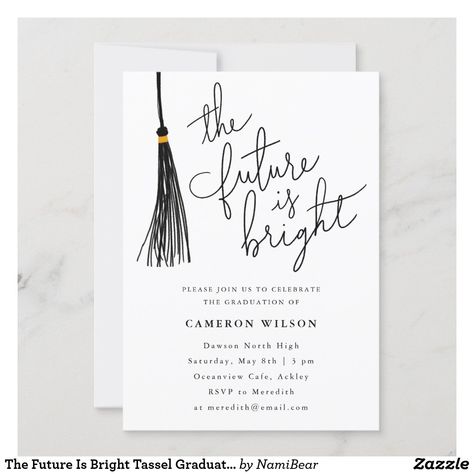 Future Is Bright Graduation, Green Graduation Party, Floral Graduation Party, Modern Graduation Party, College Grad Party, Graduation Invitations High School, Graduation Dinner, The Future Is Bright, Graduation Party Invitations Templates