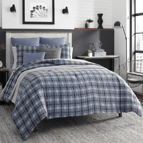 Charcoal Color Palette, Plaid Comforter, King Duvet Cover Sets, Perfect Bedding, Reversible Comforter, King Comforter Sets, Reversible Duvet Covers, Queen Comforter Sets, Bedding Stores