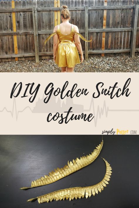 DIY Golden Snitch from "Harry Potter" Costume for Teen Girlscountryliving Snitch Costume, Halloween Easy Diy, Halloween Makeup Diy Easy, Harry Potter Kostüm, Harry Potter Halloween Costumes, Halloween Costumes To Make, Diy Harry Potter, Character Cosplay, Easy Diy Costumes