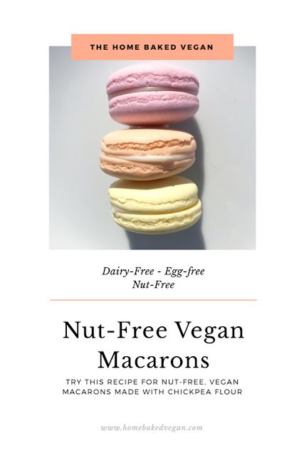 Nut Free Vegan Macarons – The Home Baked Vegan Nut Free Macarons, Vegan Macaroons, Vegan Macarons, Allergy Friendly Desserts, Vegan Baking Recipes, Nut Free Recipes, Macaroon Recipes, Dairy Free Eggs, Nut Recipes