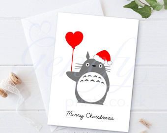 Studio Ghibli My Neighbour Totoro Christmas Card - Totoro Birthday Card / Totoro Invitation Cards / Totoro Christmas Cards [2] Ghibli Invitation, Ghibli Birthday Party, Studio Ghibli Birthday Party, Studio Ghibli Birthday, Ghibli Birthday, Totoro Christmas, Totoro Birthday, Neighbour Totoro, My Neighbour Totoro