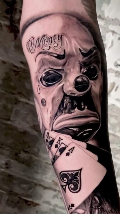 Tattoos For Guys Arm, Cholo Tattoo, Autumn Tattoo, Clown Tattoo, Egypt Tattoo, Wicked Tattoos, Forearm Tattoo Design, Watch Tattoos, Latest Tattoos