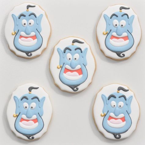 Aladdin Cookies, Aladdin Theme, Aladdin Party, Aladdin Genie, Disney Cookies, Themed Cookies, Disney Aladdin, Cookie Art, Theme Wedding