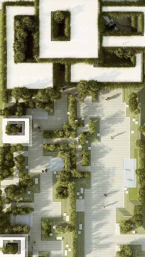 Gallery of Magic Breeze Landscape / penda - 17 Landscape Architecture Plan, Plaza Design, Landscape Gardening, Ecology Design, Arsitektur Masjid, Urban Landscape Design, Plans Architecture, Desain Lanskap, Landscape Plan