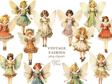 Toddler Fairy Wings, Fairy Clipart, Fairy Stickers, Mahō Shōjo, Fairy Aesthetic, Vintage Fairies, Scrapbook Materials, Fairy Girl, Girl Clipart