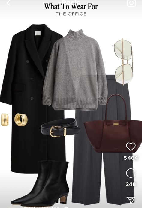 Grey Turtleneck Outfit, Burgundy Bag, Burgundy Heels, Turtleneck Outfit, Fashion Shoes Heels, Burgundy Shoes, Black Wool Coat, Heels Outfits, Grey Turtleneck