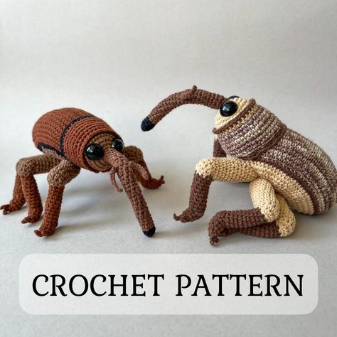 Acorn Weevil Crochet Pattern, PDF File in English, Amigurumi Weevil - Etsy Crochet Hat Animal, Crochet Beetle Pattern Free, Elden Ring Crochet, Ugly Crochet, Acorn Weevil, Amigurumi Hat, Realistic Amigurumi, Deer Crochet Pattern, Bulky Crochet