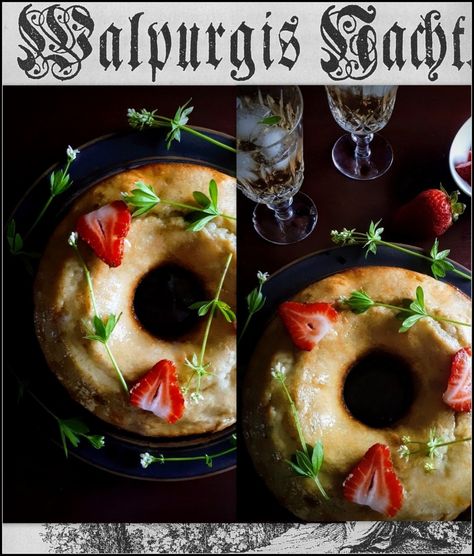 Witch Cake, Kitchen Witch Recipes, Fruity Wine, Custard Sauce, Kitchen Witchery, May Days, Cookery Books, Creamy Desserts, Beltane