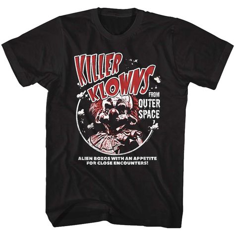 Killer Klowns From Outer Space, Space Movies, Space Aliens, Movie Shirts, Movie T Shirts, Unisex Clothing, Outer Space, Halloween Tshirts, Men Short Sleeve