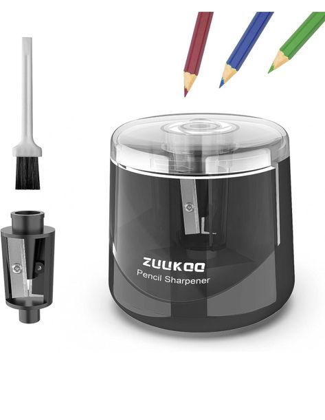 Zuukoo Electric Pencil Sharpeners, Battery Powered for Colored Pencils, High-Speed Operated Automatic & Manual Pencil Sharpener Electric Sharpener, Electric Pencil Sharpener, Pencil Sharpeners, Pencil Crayon, Sharpeners, Pencil Sharpener, Home School, Kids Home, Color Names