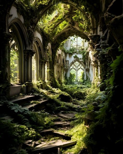 Eerie Photography, Abandoned Library, Fake Window, Secret Passages, Temple Ruins, Beautiful Ruins, Fantasy City, Fantasy Places, Gcse Art