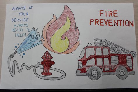 Fire Prevention Poster Ideas, Fire Prevention Poster, Fire Safety Poster, Led Lighting Bedroom, Safety Posters, Preschool Snacks, Fire Prevention, Poster Drawing, Fire Service