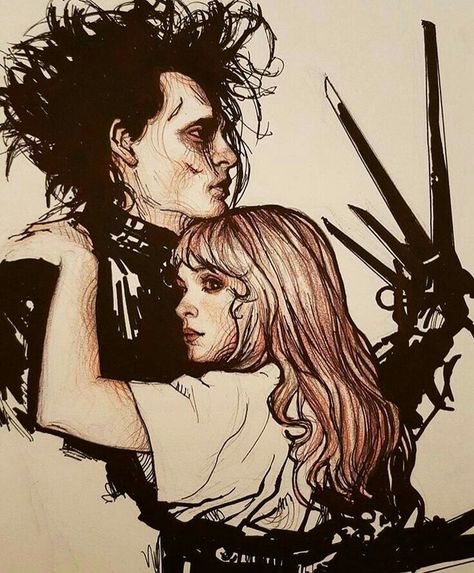 Edward Scissorhands Tattoo, Tim Burton Drawings, Edward Scissor, Tim Burton Tattoo, Tim Burton Characters, Tim Burton Style, Tim Burton Art, Tim Burton Films, Tim Burton Movie