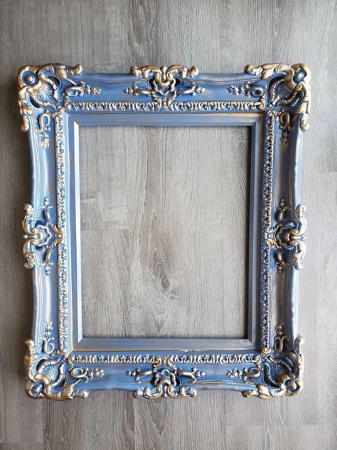 12x16 Vintage Blue Shabby Chic Frames Baroque Frame for | Etsy Shabby Chic Picture Frames, Blue Shabby Chic, Baroque Frames, Chic Frames, Shabby Chic Frames, Large Picture Frames, Ornate Frame, Blue Frames, Paint Print