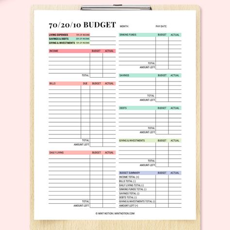 503020 Budget Template, 60/20/20 Budget, Budget Rule, 50/30/20 Budget Free Printable, 70 20 10, 70/20/10 Budget Rule, Budgeting Finances 50/30/20, Budget Template Free, Budget Money