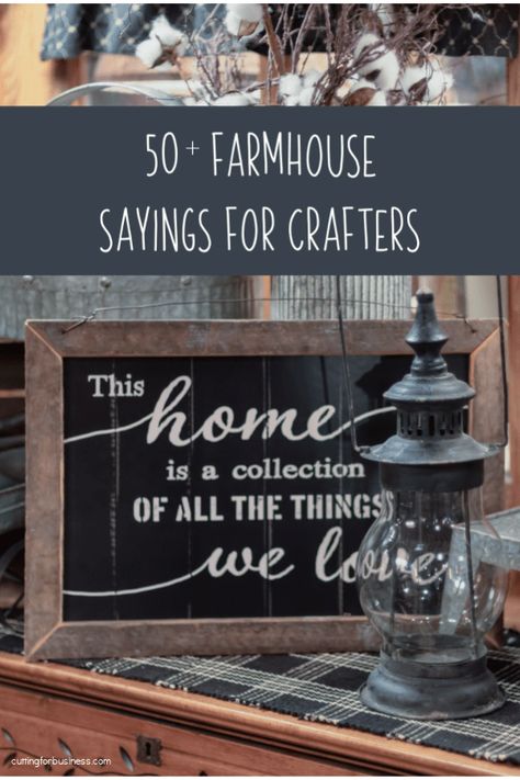 50+ Farmhouse Phrases and & Sayings for Silhouette Cameo and Cricut Crafters by cuttingforbusiness.com Farmhouse Words, Farmhouse Sayings, Room Corner Decor, Farmhouse Signs Diy, Diy Farmhouse Ideas, Diy Farmhouse Decoration, Farmhouse Crafts, Corner Decor, Room Corner