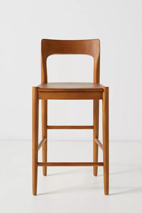 Heritage Counter Stool | Anthropologie Modern Counter Stools With Backs, Aesthetic Advice, Styling Services, Kursi Bar, Wood Counter Stools, Becki Owens, Stools For Kitchen Island, Modern Stools, Wood Counter